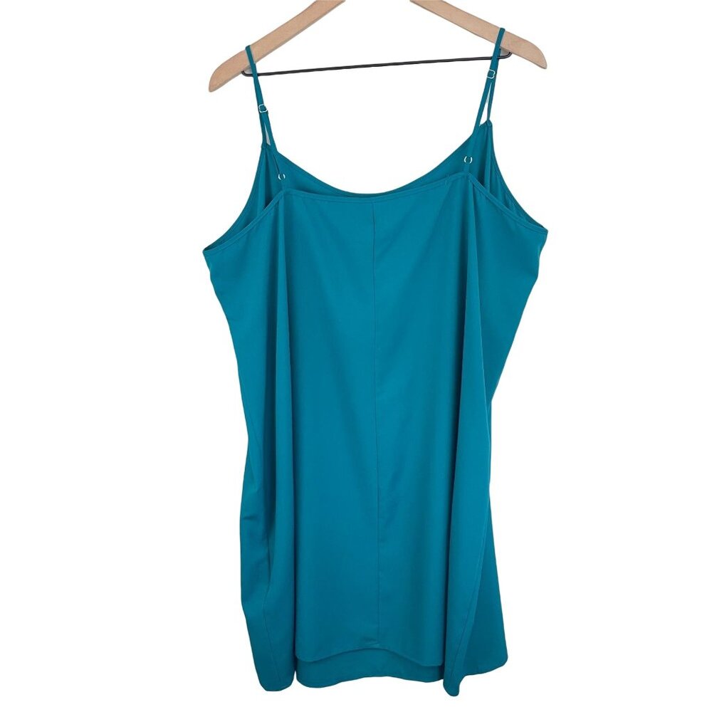 Brandless teal aqua green sleeveless spaghetti strap cami slip dress one size - Picture 2 of 8